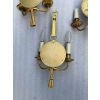 1950/70′ Série De 4 Appliques en Bronze Doré Avec Miroir Convexe Signée Petitot | Biron 1950/70′ Série De 4 Appliques en Bronze Doré Avec Miroir Convexe Signée Petitot