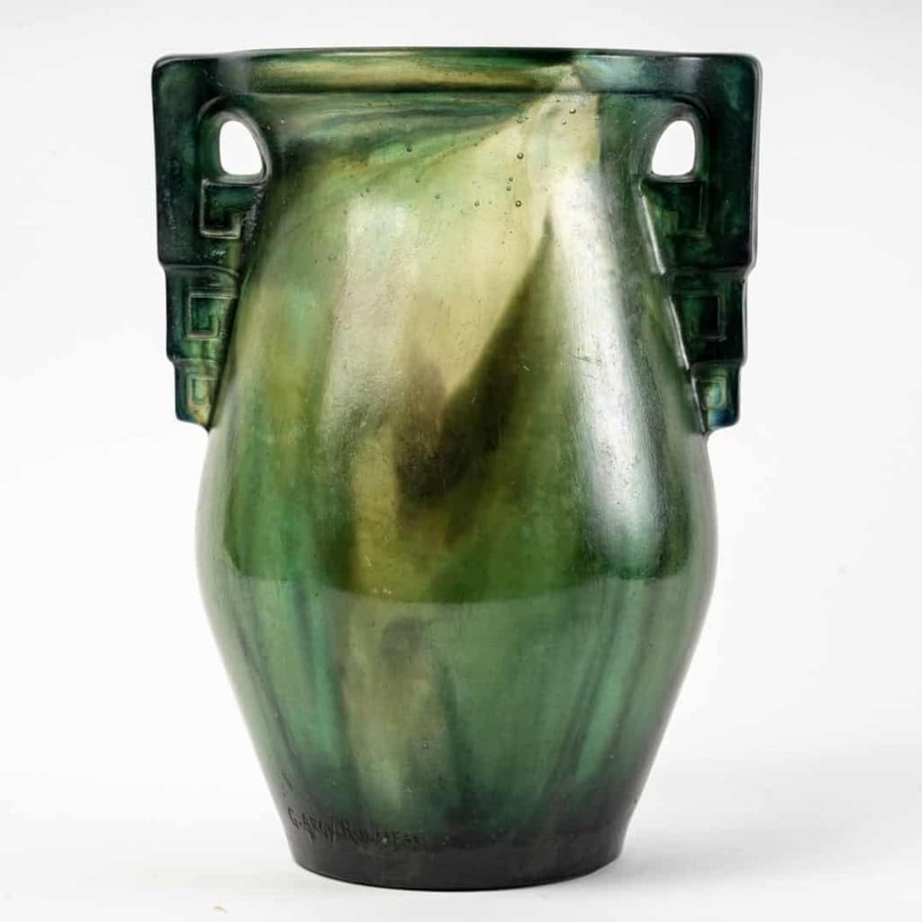 Vase « Anses Géométriques » pâte de verre de Gabriel ARGY-ROUSSEAU | Biron |||||||||