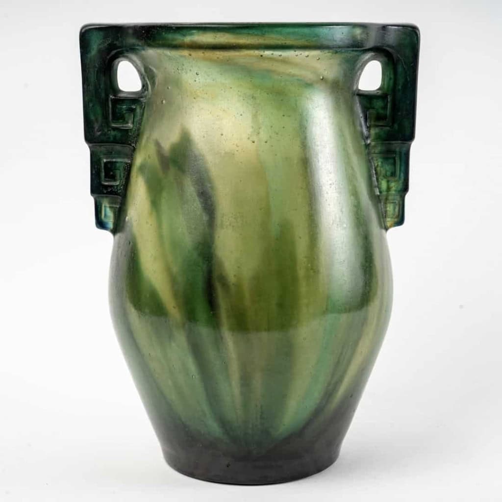 Vase « Anses Géométriques » pâte de verre de Gabriel ARGY-ROUSSEAU | Biron Vase "Anses Géométriques" pâte de verre de Gabriel ARGY-ROUSSEAU