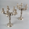 Paire de Candélabres Bougeoirs "Serpents dans les Feuillages" argent massif de WOLFERS