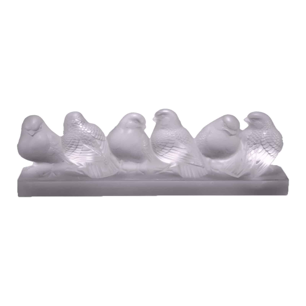 René Lalique : Groupe De Six Moineaux | Biron ||||||||