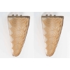 Paire d’Appliques « Noisetier » verre blanc patiné sepia de René LALIQUE | Biron |||||||