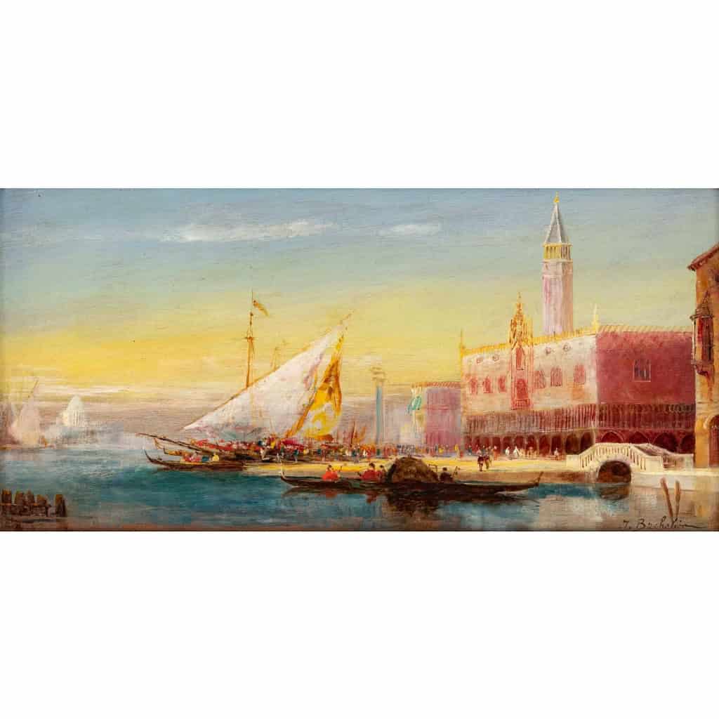 Paire d’huiles sur panneaux par Bachelier J. XIXème siècle | Biron Paire d'huiles sur panneaux par Bachelier J. XIXème siècle