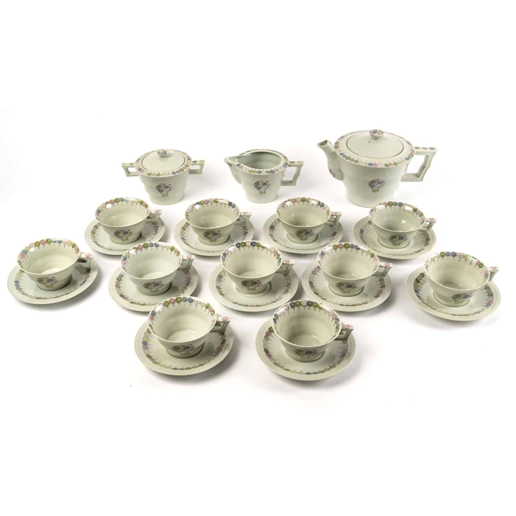 Service à Thé – Café « Fleurettes » porcelaine céladon de Suzanne LALIQUE pour Haviland | Biron |||||||||||||||