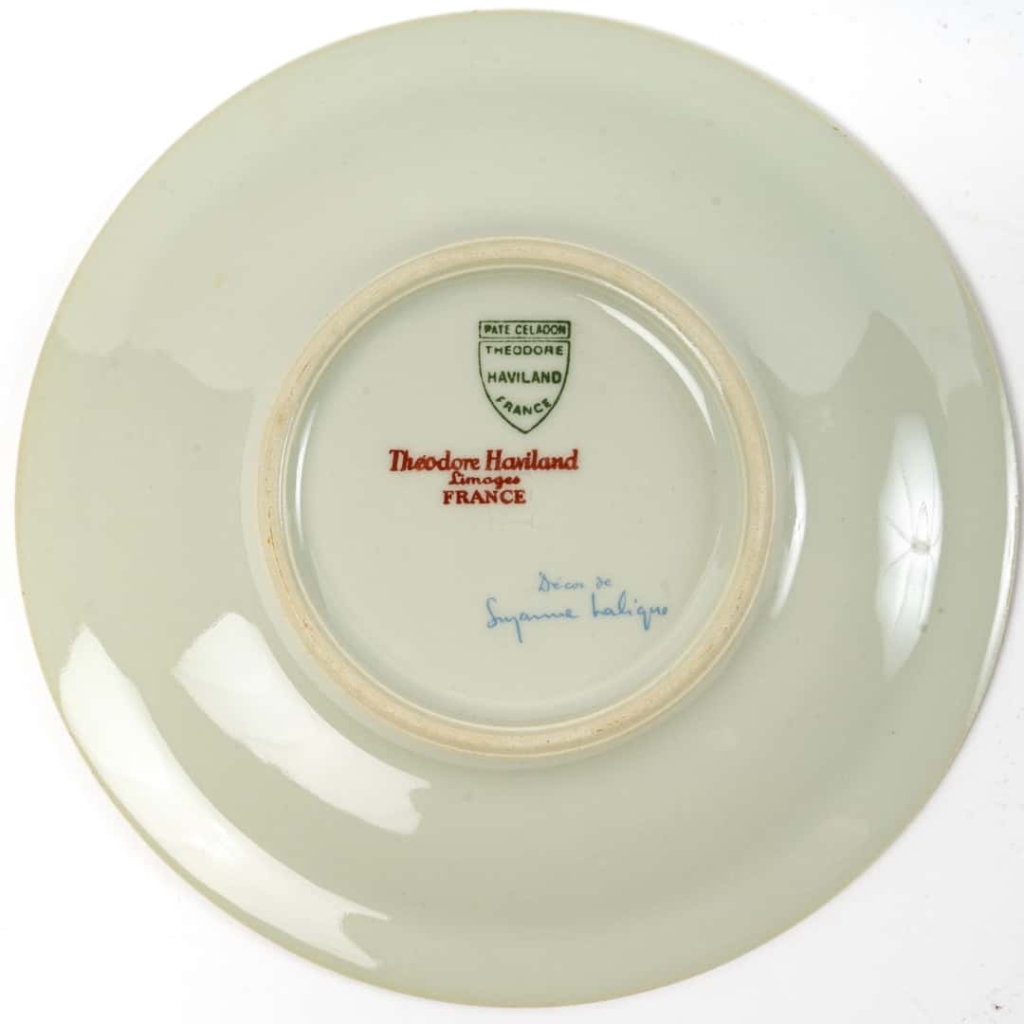 Service à Thé – Café « Fleurettes » porcelaine céladon de Suzanne LALIQUE pour Haviland | Biron Service à Thé - Café "Fleurettes" porcelaine céladon de Suzanne LALIQUE pour Haviland