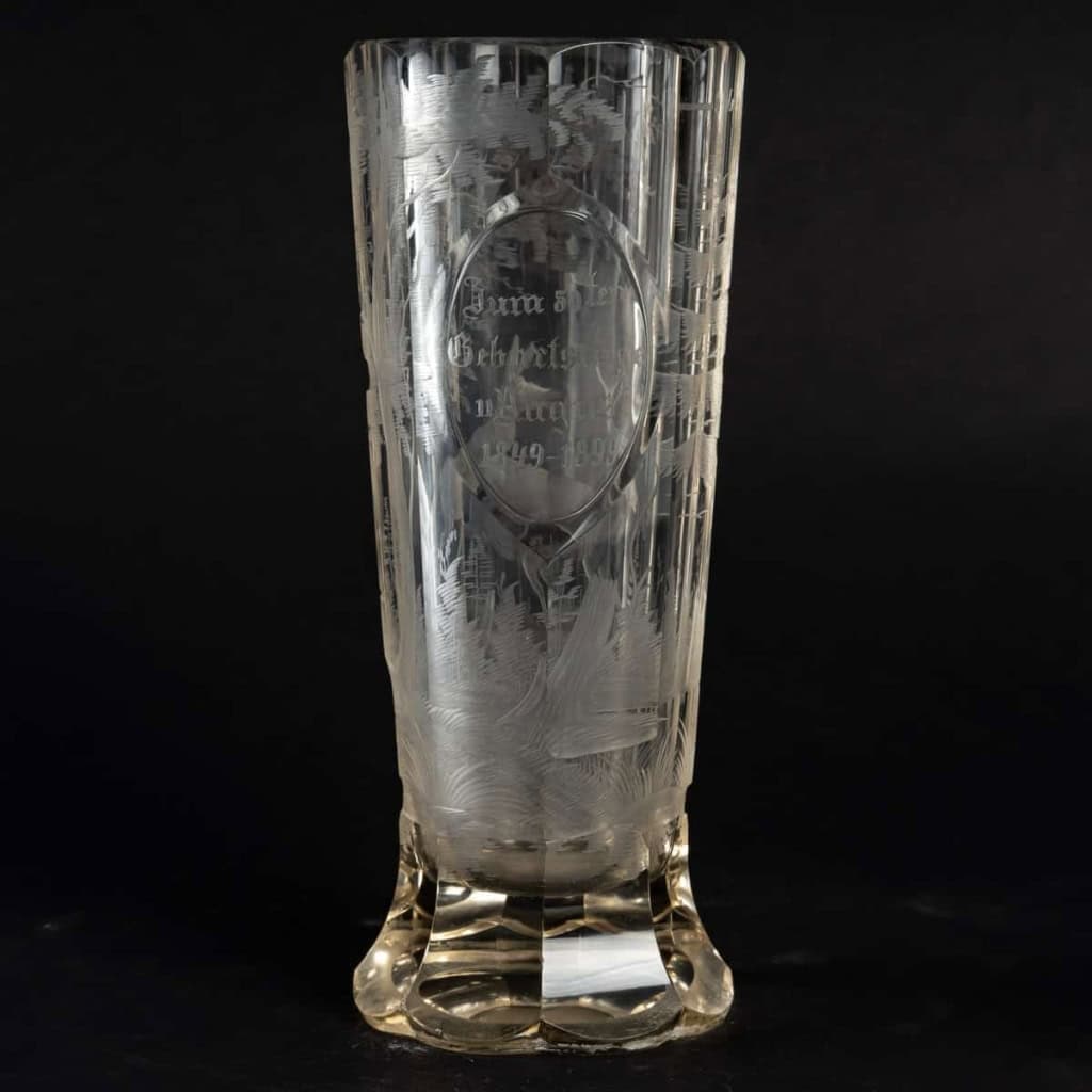 Verre à mesure en cristal de bohème « Aux cerfs », XIXème siècle | Biron |||||||