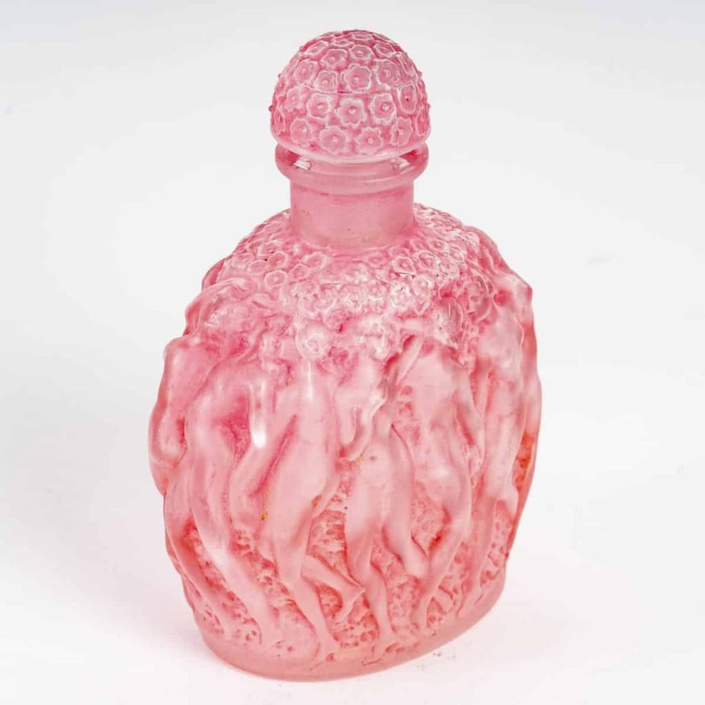 Flacon « Calendal » verre blanc patiné rose de René LALIQUE pour Molinard | Biron Flacon "Calendal" verre blanc patiné rose de René LALIQUE pour Molinard