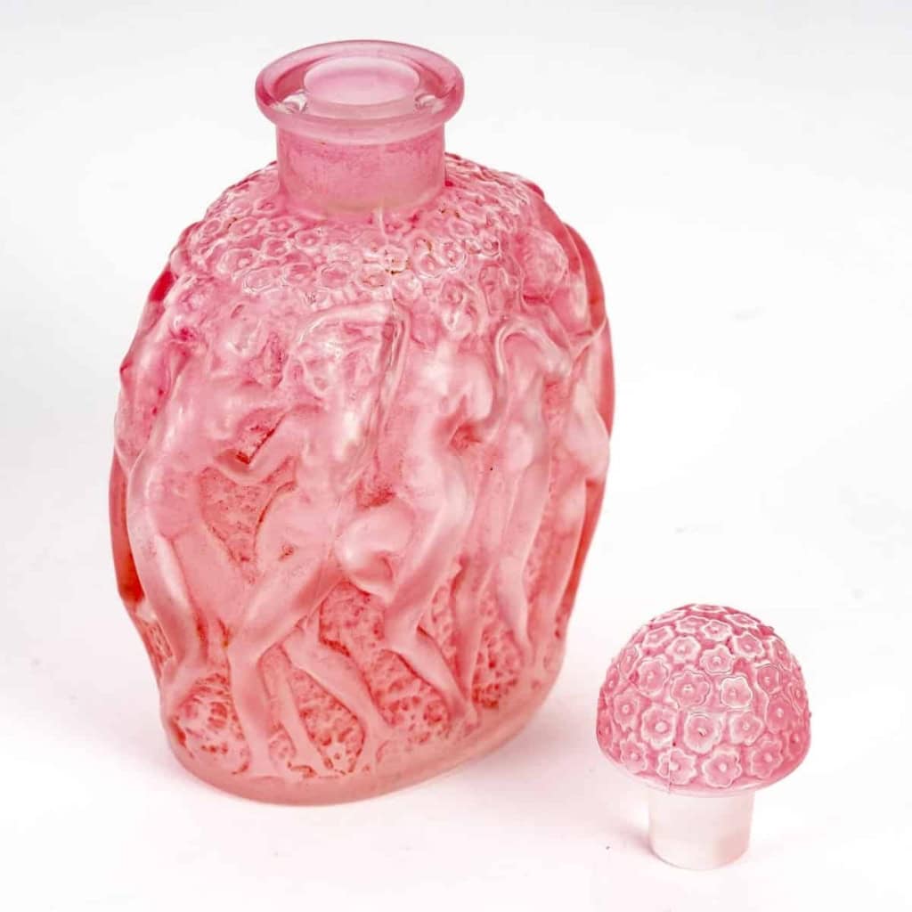 Flacon « Calendal » verre blanc patiné rose de René LALIQUE pour Molinard | Biron Flacon "Calendal" verre blanc patiné rose de René LALIQUE pour Molinard