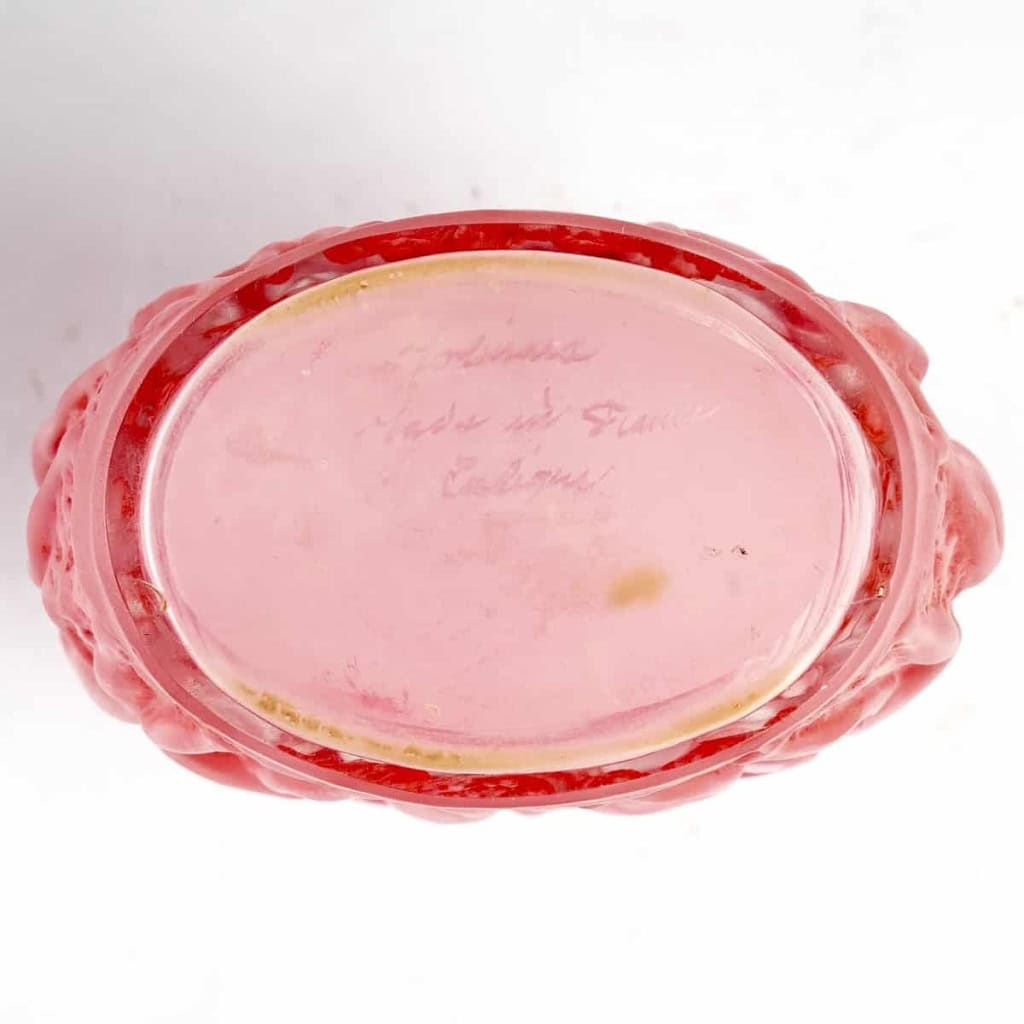 Flacon « Calendal » verre blanc patiné rose de René LALIQUE pour Molinard | Biron Flacon "Calendal" verre blanc patiné rose de René LALIQUE pour Molinard
