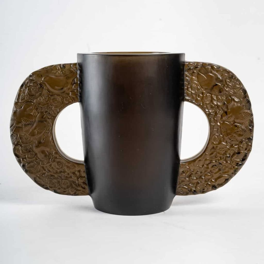 Vase « Pétrarque » en verre topaze fumé de René LALIQUE | Biron ||||||||