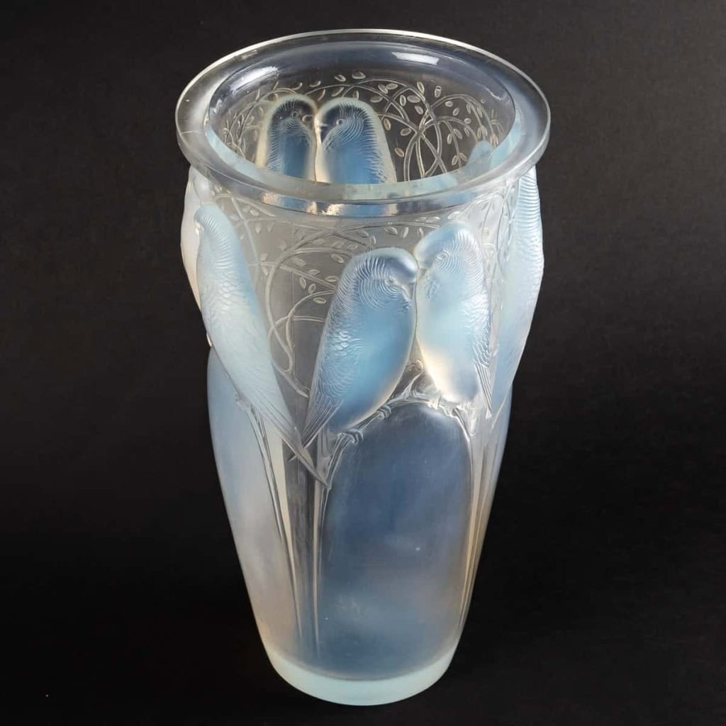 Vase « Ceylan » verre opalescent de René LALIQUE | Biron Vase "Ceylan" verre opalescent de René LALIQUE