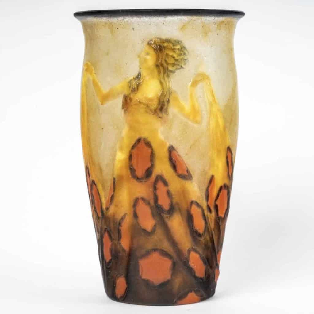 Vase « Danseuses Tenant une Longue Robe » pâte de verre de Gabriel ARGY ROUSSEAU | Biron ||||||||
