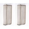 Paire d’Appliques « Palmes » verre blanc patiné gris de René LALIQUE | Biron ||||||||