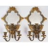 Paire d’appliques en bronze doré et argenté fin XIXème siècle | Biron |||||||||