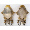 Paire d’appliques en bronze doré et argenté fin XIXème siècle | Biron Paire d'appliques en bronze doré et argenté fin XIXème siècle