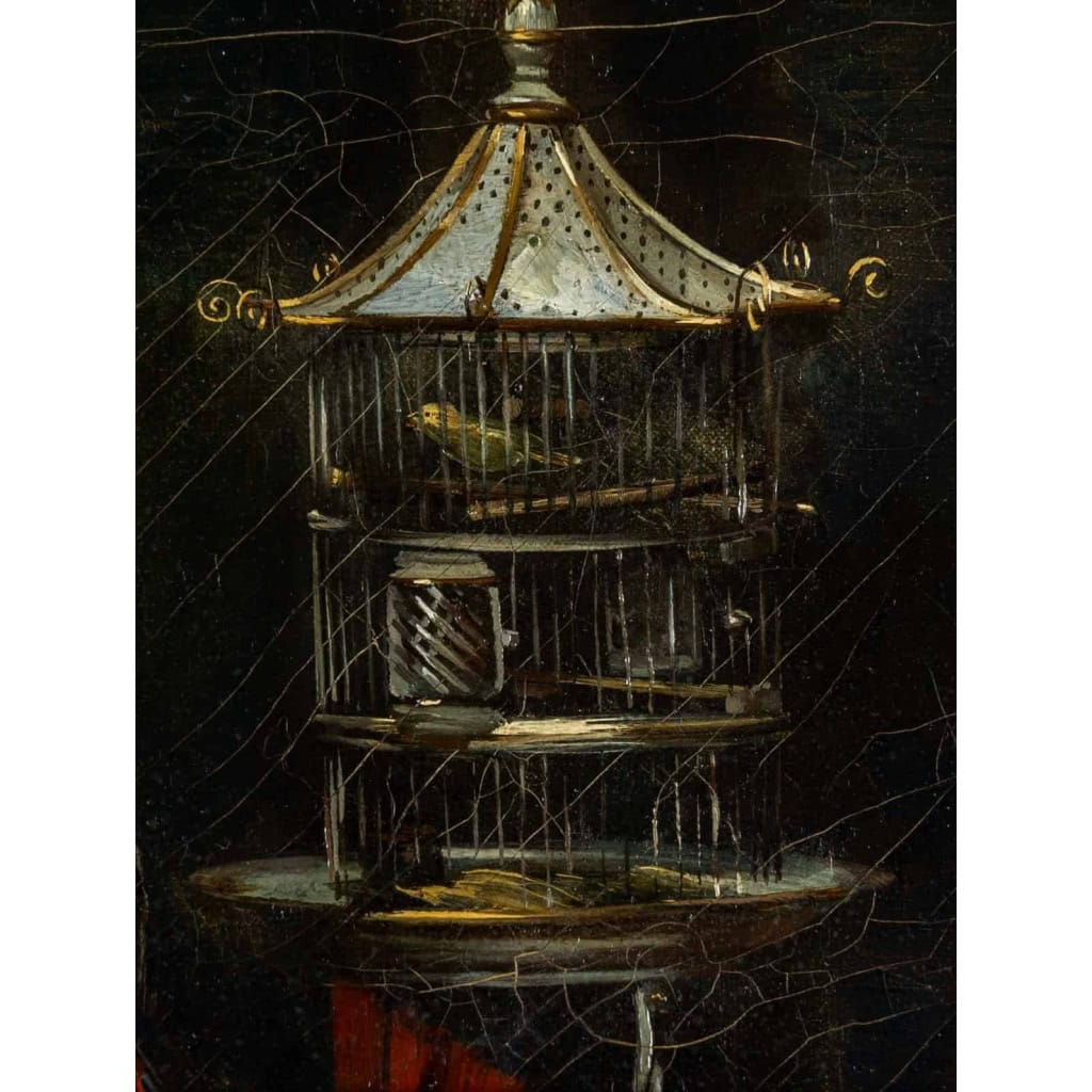 René LEGRAND 1847-1917. La cage à oiseaux. | Biron René LEGRAND 1847-1917. La cage à oiseaux.