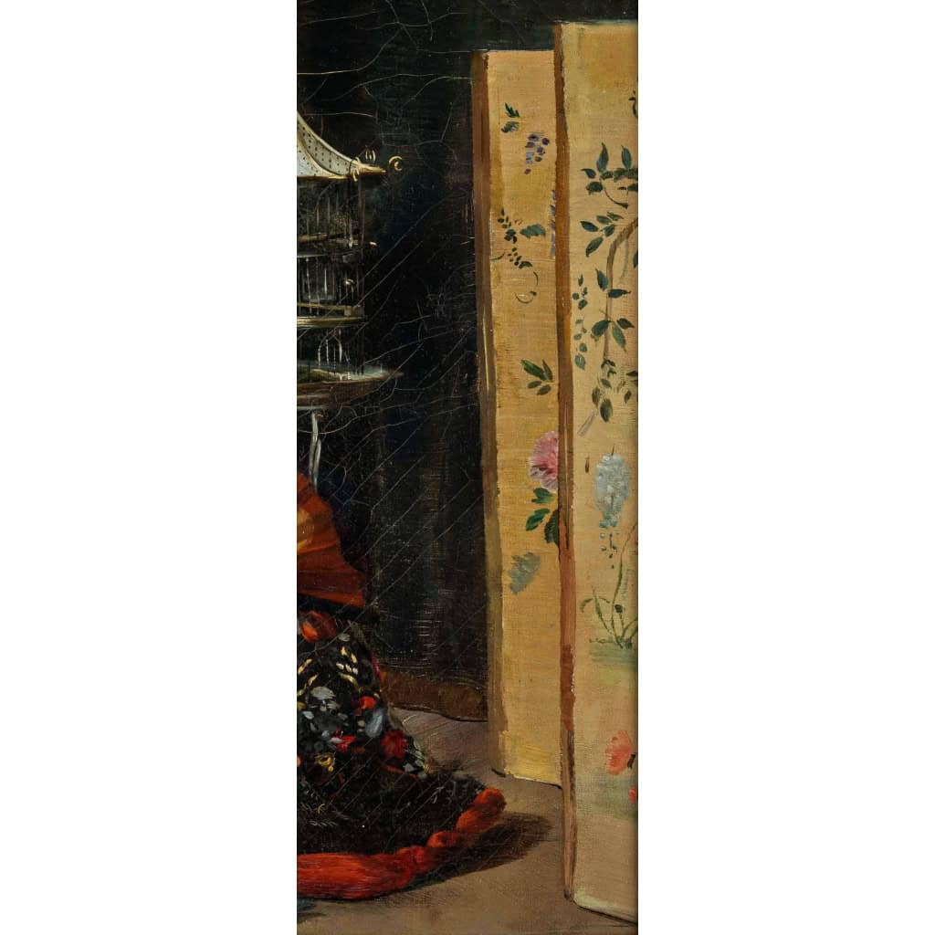 René LEGRAND 1847-1917. La cage à oiseaux. | Biron René LEGRAND 1847-1917. La cage à oiseaux.