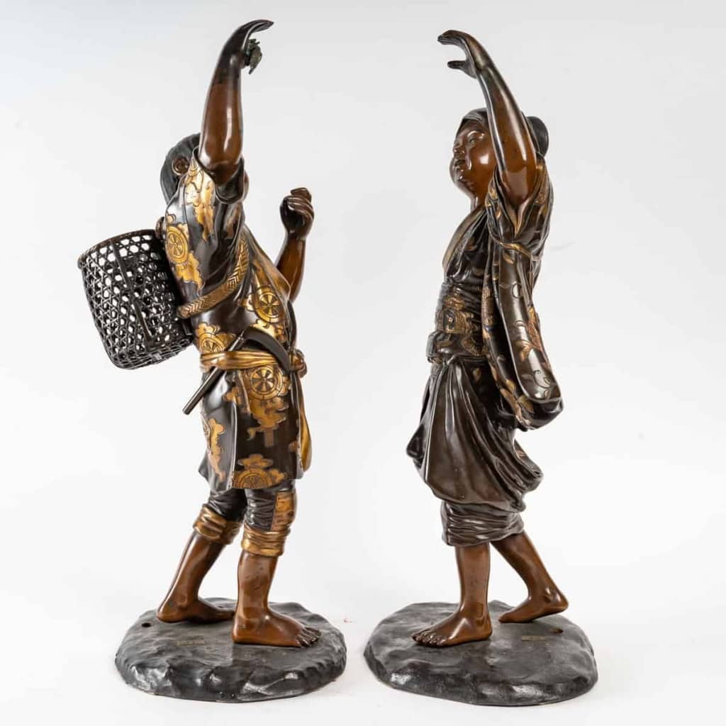 Rare paire de bronzes d’époque Meiji | Biron Rare paire de bronzes d'époque Meiji