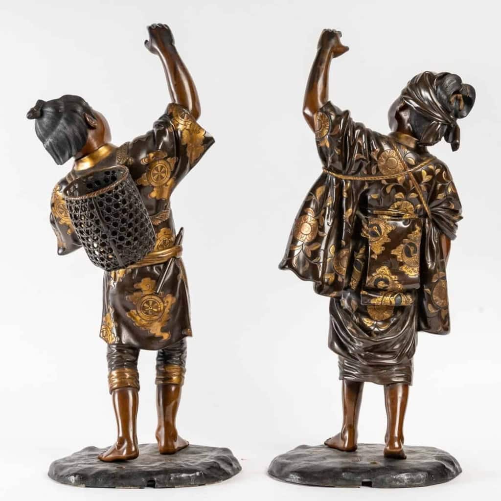 Rare paire de bronzes d’époque Meiji | Biron Rare paire de bronzes d'époque Meiji