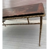 1970′ Table Basse Bronze Modèle Palmier Maison Baguès Ou Charles Laque De Chine 105 x 47 x H 42 cm