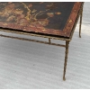 1970′ Table Basse Bronze Modèle Palmier Maison Baguès Ou Charles Laque De Chine 105 x 47 x H 42 cm