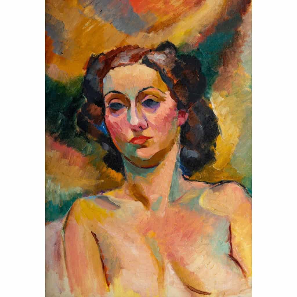 Portrait sur panneau en bois, 1930, Art Déco | Biron Portrait sur panneau en bois, 1930, Art Déco