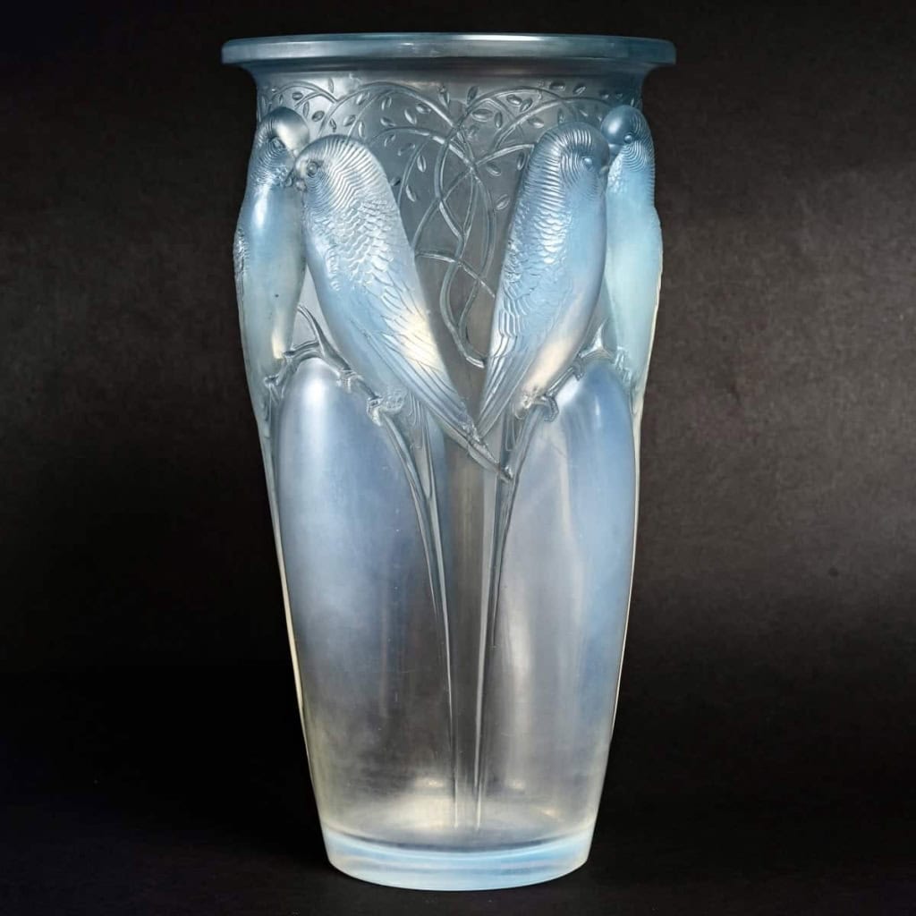 Vase « Ceylan » verre opalescent de René LALIQUE | Biron Vase "Ceylan" verre opalescent de René LALIQUE