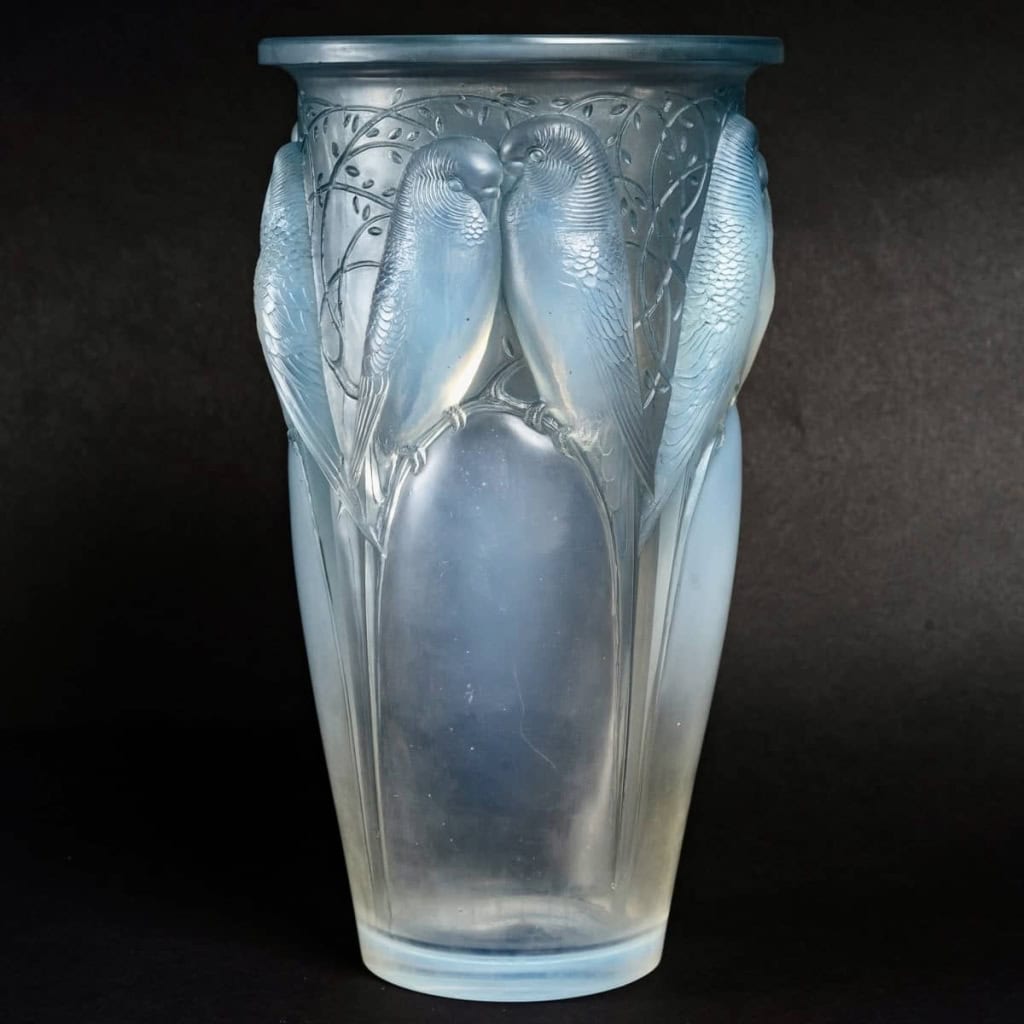 Vase « Ceylan » verre opalescent de René LALIQUE | Biron Vase "Ceylan" verre opalescent de René LALIQUE