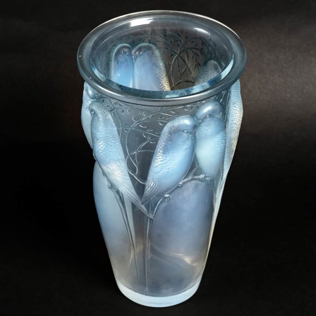 Vase « Ceylan » verre opalescent de René LALIQUE | Biron Vase "Ceylan" verre opalescent de René LALIQUE