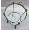 1950/70 Desserte Roulante Ronde Maison Bagués En Bronze Doré | Biron ||||||||||||