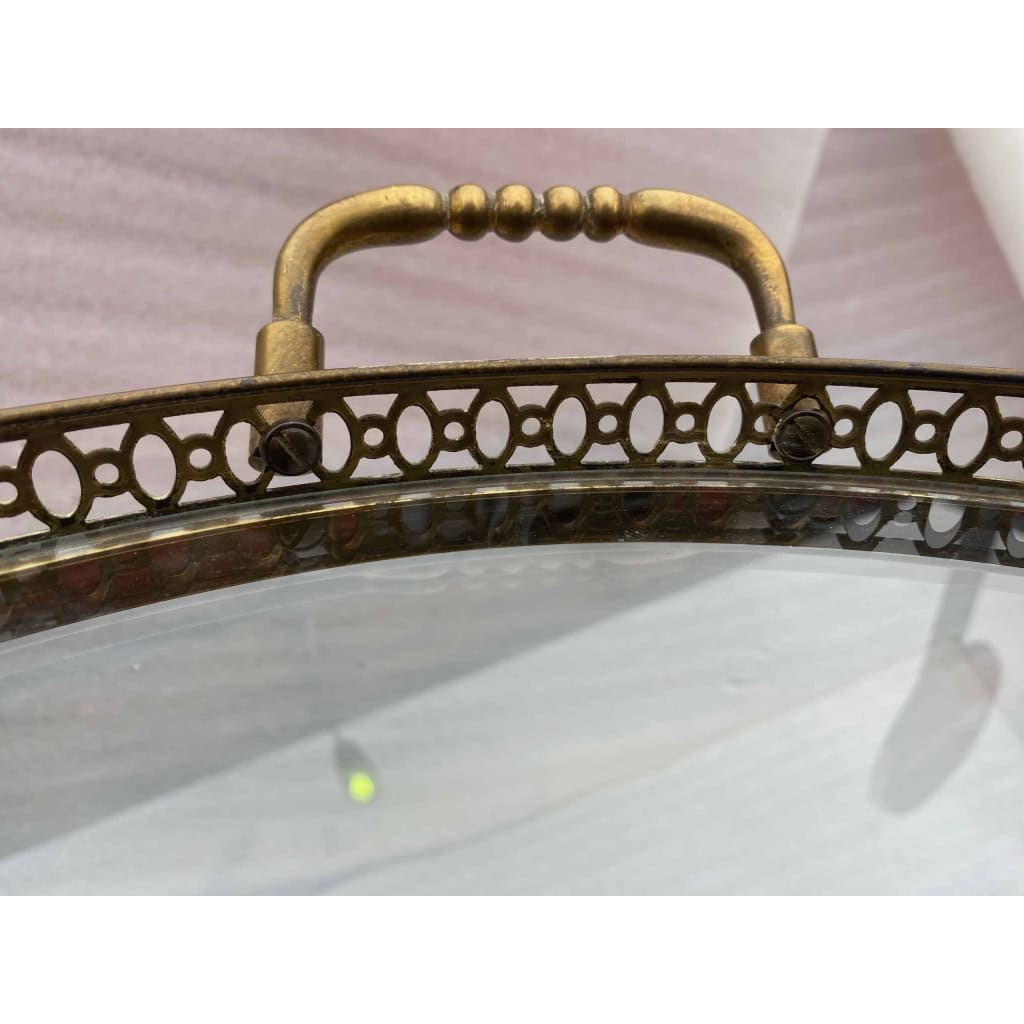 1950/70 Desserte Roulante Ronde Maison Bagués En Bronze Doré | Biron 1950/70 Desserte Roulante Ronde Maison Bagués En Bronze Doré