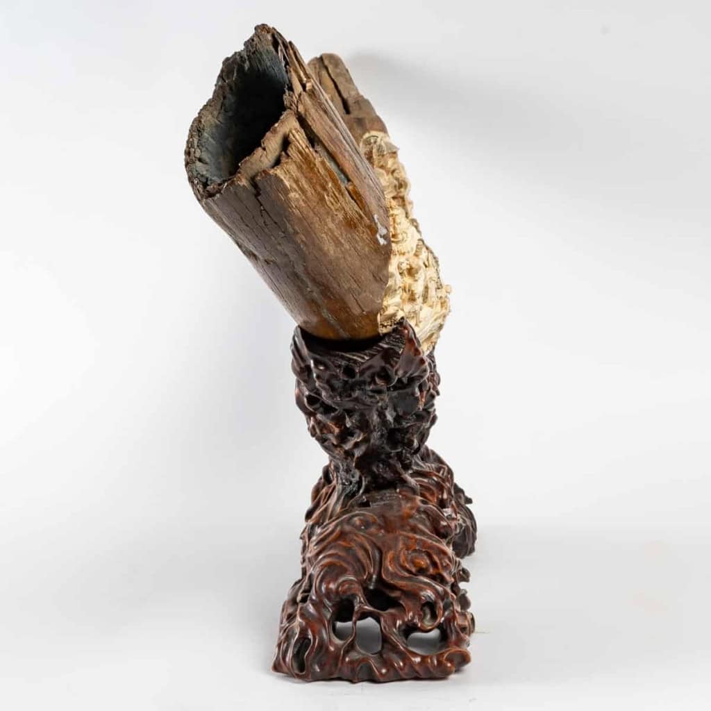 Défense sculptée sur ivoire de mammouth japonais, fin XIXème siècle | Biron Défense sculptée sur ivoire de mammouth japonais, fin XIXème siècle