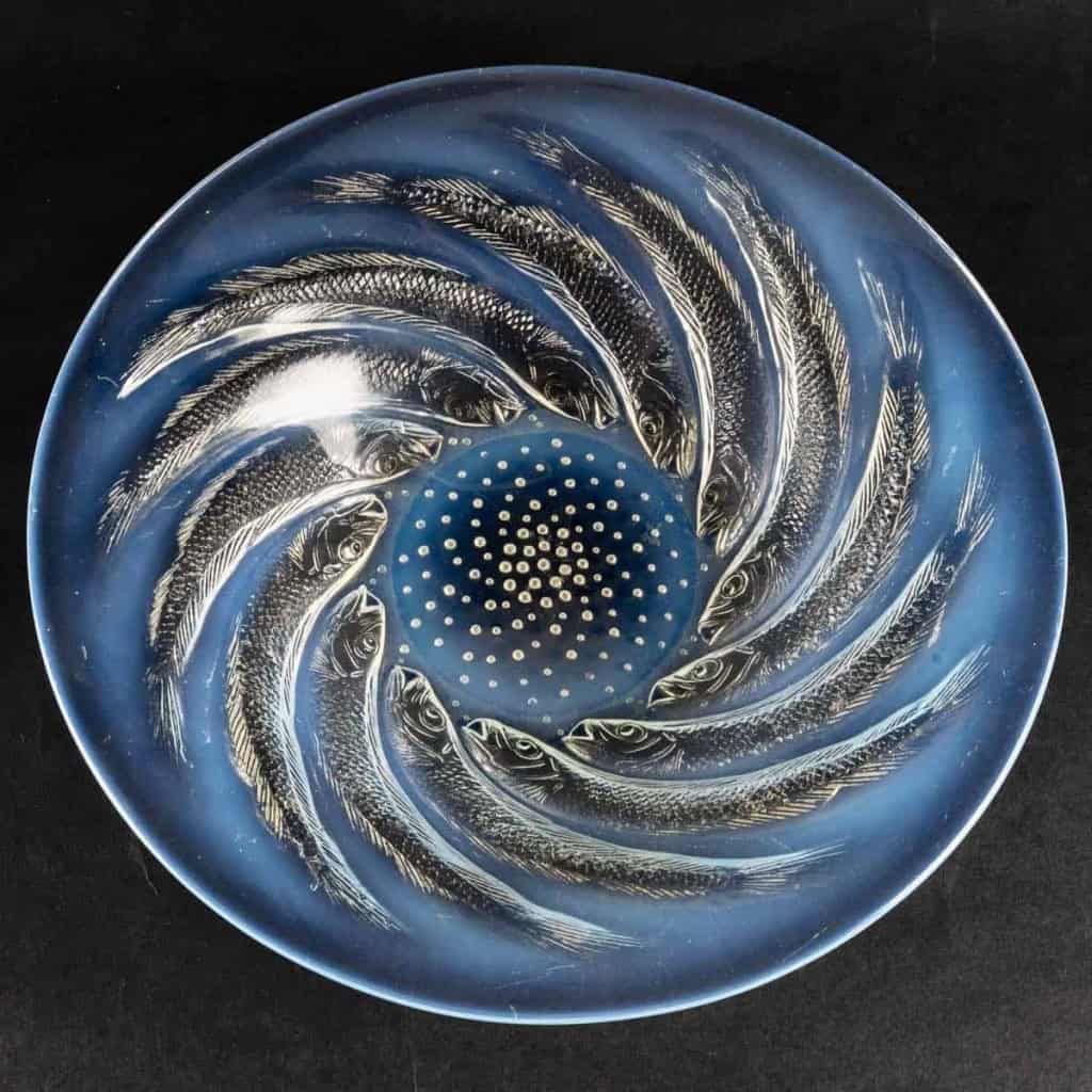 Coupe Ouverte « Poissons » verre opalescent de René LALIQUE | Biron |||||||