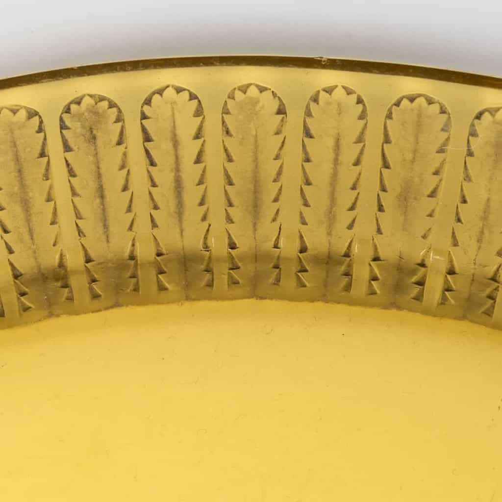 Service « Jaffa » verre jaune ambré créé par René LALIQUE | Biron Service "Jaffa" verre jaune ambré créé par René LALIQUE