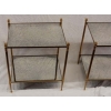 1950/70′ Paire De Bouts De Canapé Rectangulaires Maison Baguès Laiton et Bronze Plateaux Miroirs Oxydés Vieillis et Avec | Biron 1950/70′ Paire De Bouts De Canapé Rectangulaires Maison Baguès Laiton et Bronze Plateaux Miroirs Oxydés Vieillis et Avec