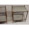 1950/70′ Paire De Bouts De Canapé Rectangulaires Maison Baguès Laiton et Bronze Plateaux Miroirs Oxydés Vieillis et Avec | Biron 1950/70′ Paire De Bouts De Canapé Rectangulaires Maison Baguès Laiton et Bronze Plateaux Miroirs Oxydés Vieillis et Avec