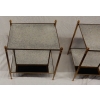 1950/70′ Paire De Bouts De Canapé Rectangulaires Maison Baguès Laiton et Bronze Plateaux Miroirs Oxydés Vieillis et Avec | Biron 1950/70′ Paire De Bouts De Canapé Rectangulaires Maison Baguès Laiton et Bronze Plateaux Miroirs Oxydés Vieillis et Avec
