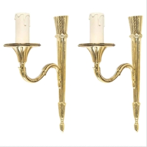 1950 Paire d’appliques néo-classiques en bronze Maison Lucien Gau | Biron |||||