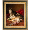 Jules Gustave Leroy (1856 – 1921) : Famille de chats à la pelote de laine. | Biron |||||||