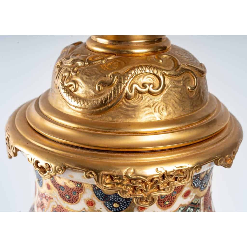 Paire de lampes en porcelaine du Japon, Satsuma. XIXème siècle. | Biron Paire de lampes en porcelaine du Japon, Satsuma. XIXème siècle.