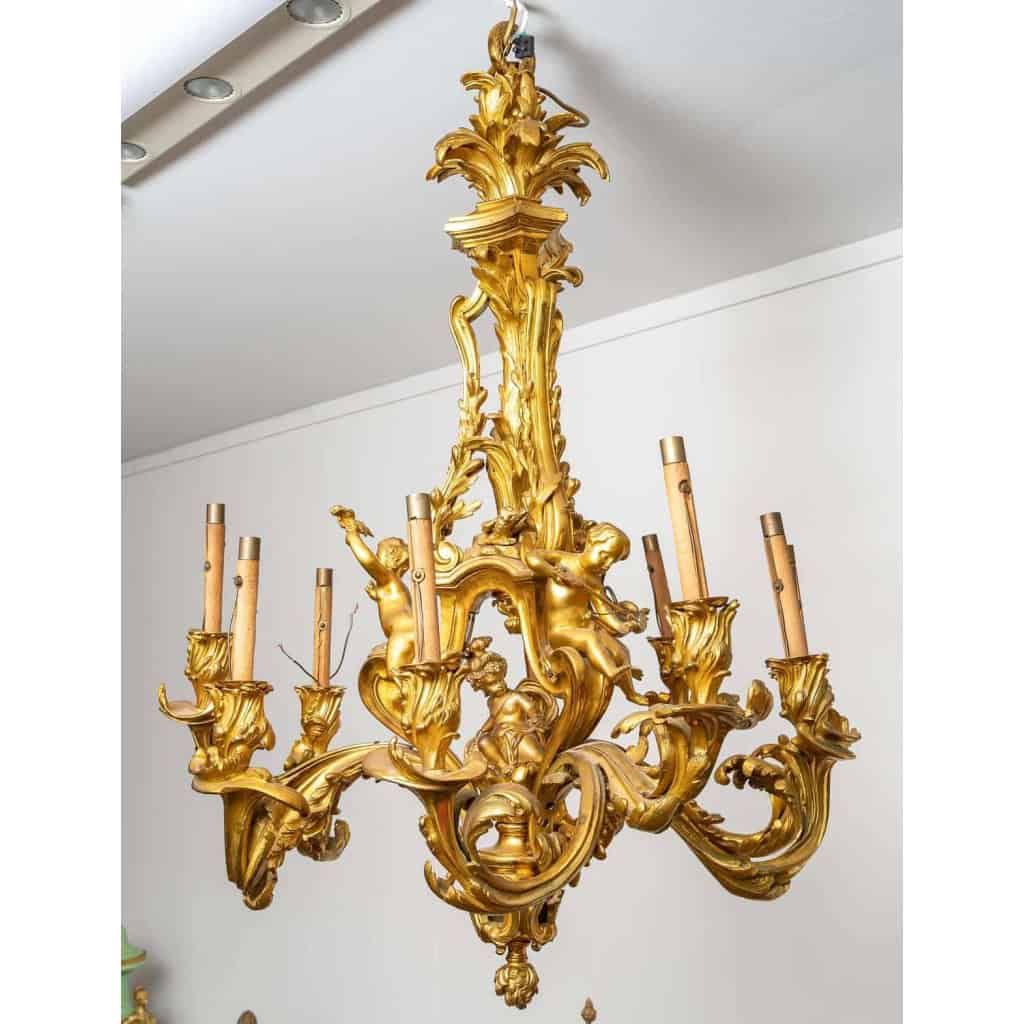 Lustre en bronze doré, XIXème siècle | Biron |||||||||