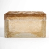 Boîte « Hirondelles » verre blanc patiné sépia de René LALIQUE | Biron Boîte "Hirondelles" verre blanc patiné sépia de René LALIQUE