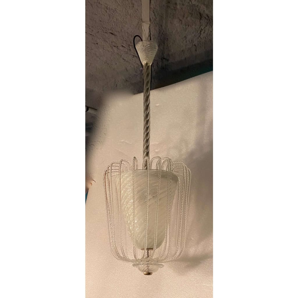 1950/70′ Lustre Cristal Murano Forme Ananas par Barovier & Toso | Biron 1950/70′ Lustre Cristal Murano Forme Ananas par Barovier & Toso