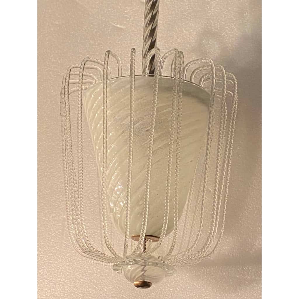 1950/70′ Lustre Cristal Murano Forme Ananas par Barovier & Toso | Biron 1950/70′ Lustre Cristal Murano Forme Ananas par Barovier & Toso
