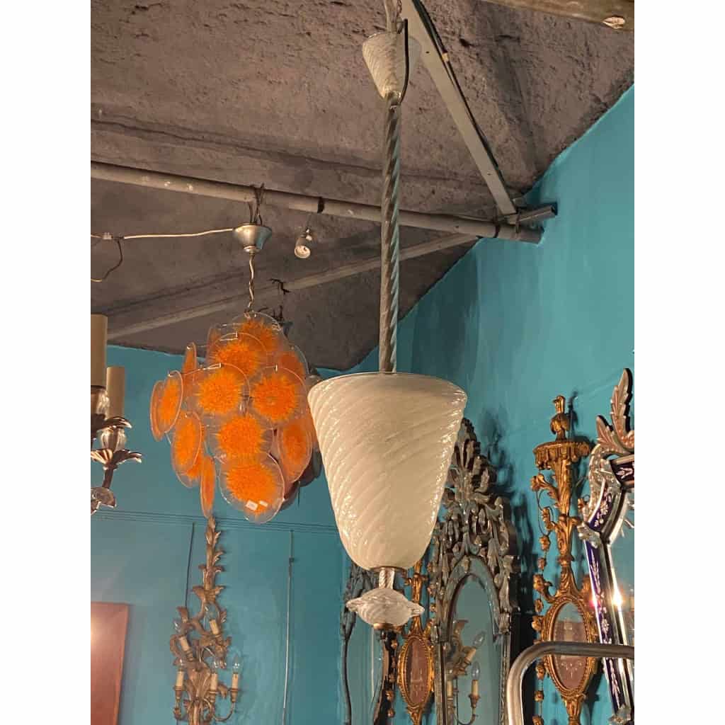 1950/70′ Lustre Cristal Murano Forme Ananas par Barovier & Toso | Biron 1950/70′ Lustre Cristal Murano Forme Ananas par Barovier & Toso