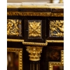 Rare Buffet vitrine en bois d'acajou et bronze doré, style Henry Dasson, XIXème siècle