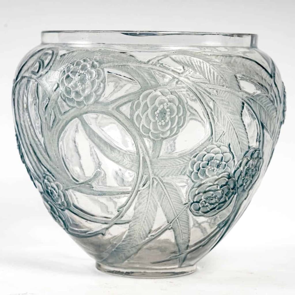 Vase « Néfliers » verre blanc patiné bleu de René LALIQUE | Biron |||||||