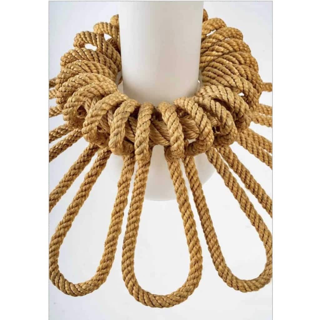 1950 Rare Suspension à cordes par Adrien Audoux et Frida Minet | Biron 1950 Rare Suspension à cordes par Adrien Audoux et Frida Minet