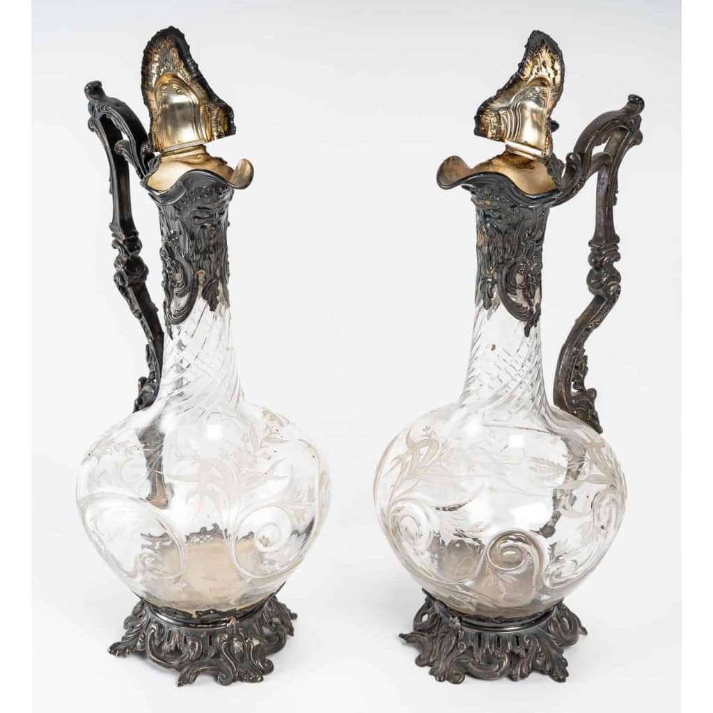 Paire de carafes en argent, XIXème siècle | Biron Paire de carafes en argent, XIXème siècle