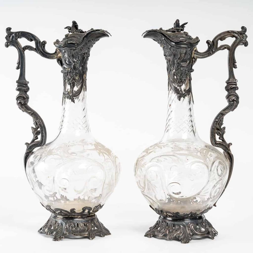 Paire de carafes en argent, XIXème siècle | Biron Paire de carafes en argent, XIXème siècle